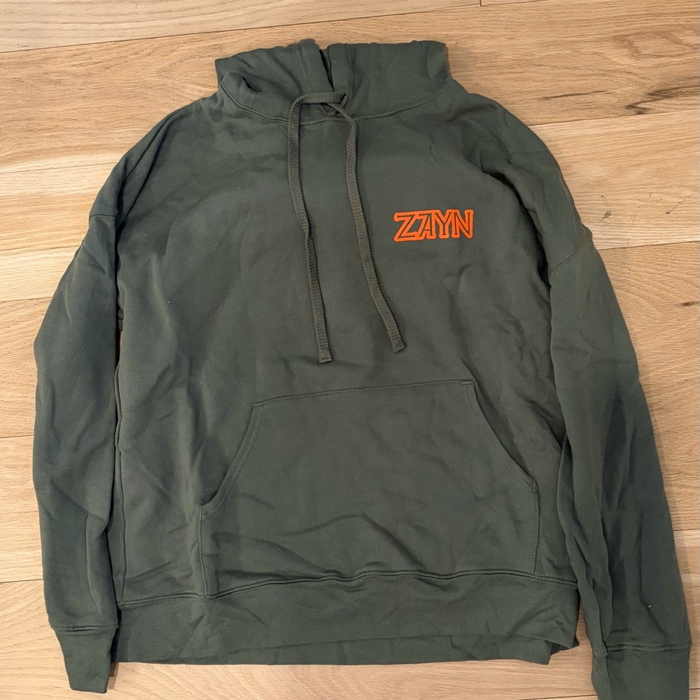 Zay Dark Green Hoodie with Orange Logo